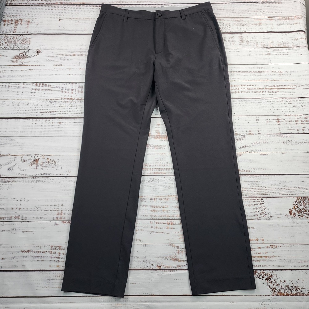 FootJoy Golf Pants Mens 36x32 Black Performance Stretch Flat Front Poly Spandex